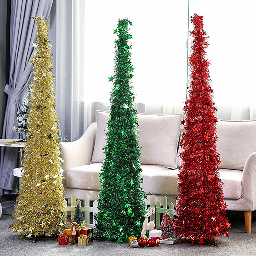 Artificial Tinsel Up Christmas Tree With Stand Gorgeous Collapsible Artificial Christmas Tree For Christmas Decorations Artificial Tinsel Up Christmas Tree With Stand Gorgeous Collapsible Artificial Christmas Tree For Christmas Decorations